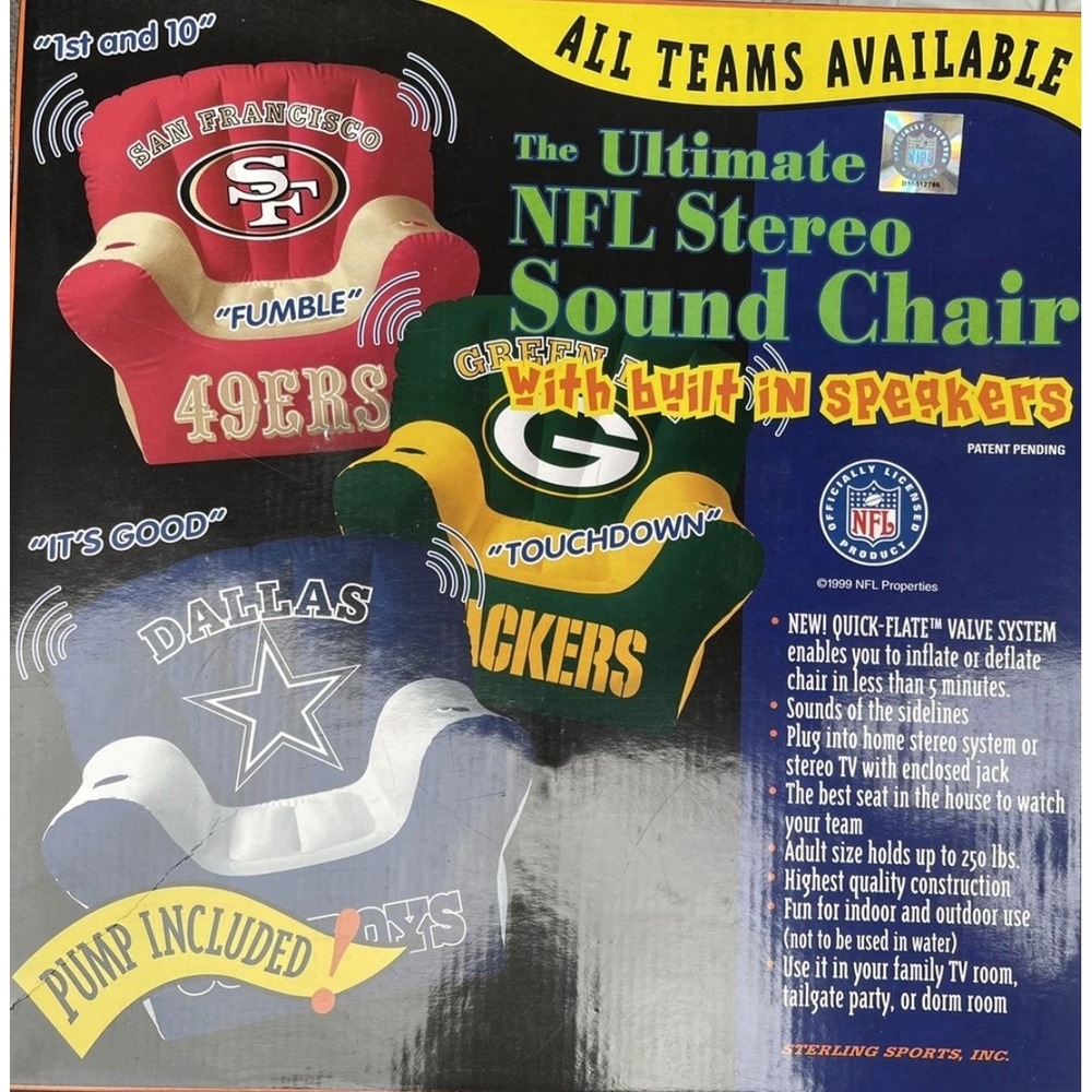 NFL Stereo Sound Chair Dallas Cowboys Inflatable Speakers-No Pump